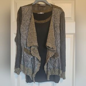 Chic Black and Gold Women's Cardigan